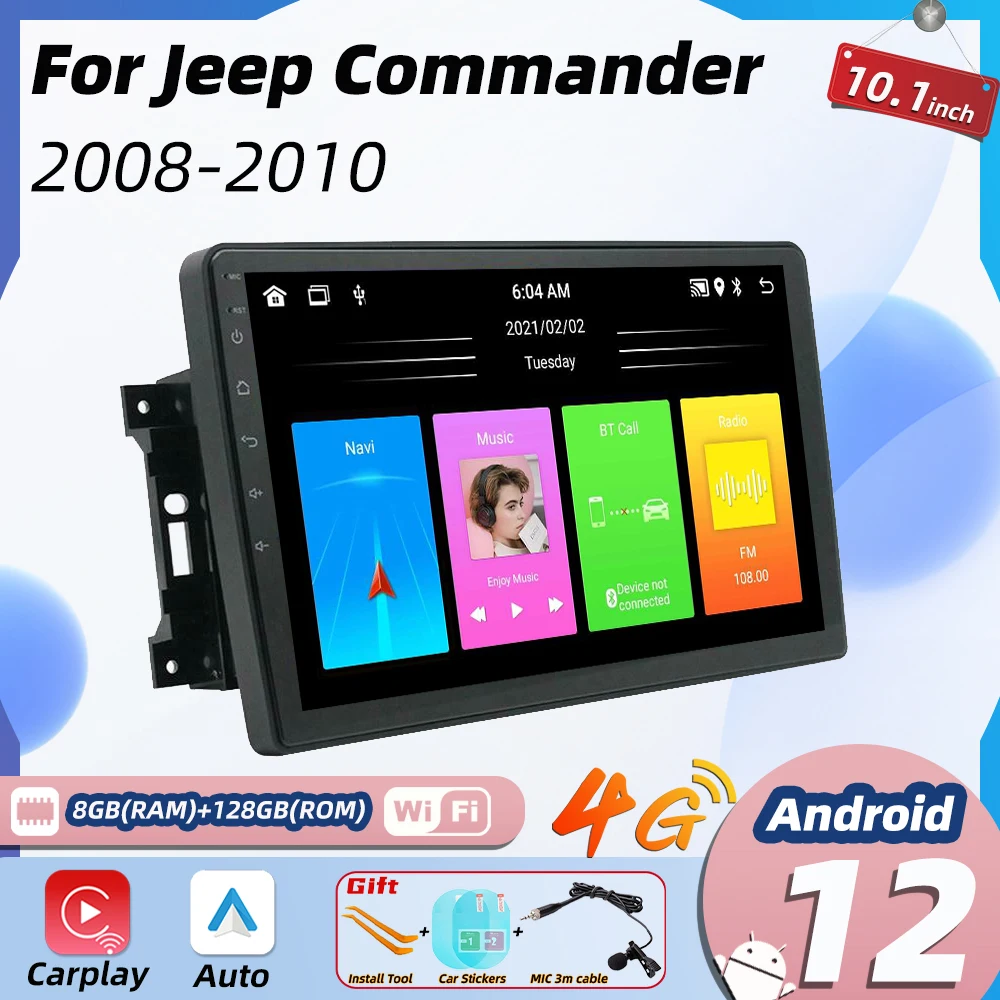 Autoradio Android 2 Din Per Jeep Commander 2008-2010 Autoradio Gps Wifi Navigazione Autoradio Lettore Multimediale Unità Principale