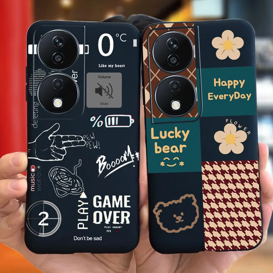 Lovely Printed Candy Color Phone Case - Soft Silicon TPU Shockproof Back Cover
