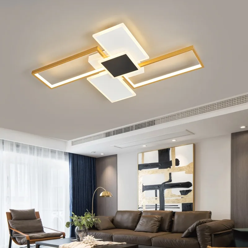 

Creative Square Led Ceiling Lamp Dinning Living Room Home Interior Decoration Chandeliers Modern Aluminum Ceiling Pendant Lights