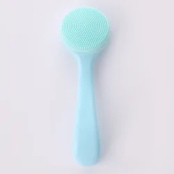 Gentle Silicone Facial Cleansing Brush for Makeup Removal and Blackhead Elimination (Blue)