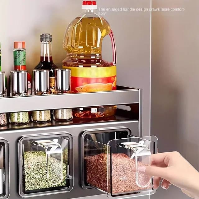 Stainless Steel Wall-Mounted Spice Rack 3