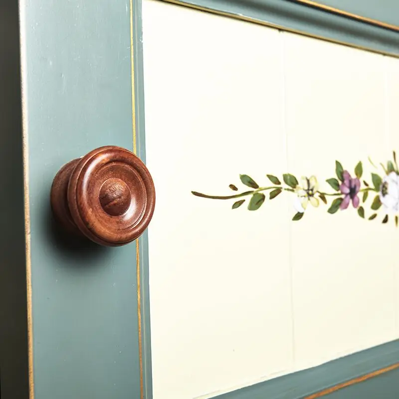 American rural modern simple all-solid wood wardrobe European-style simple two-door integral furniture