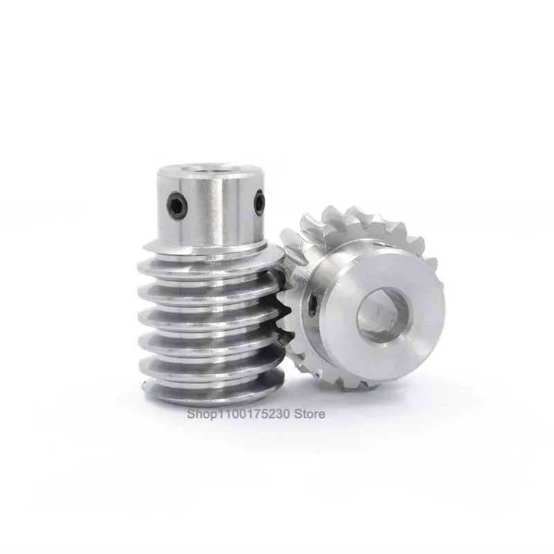 Transmission gear 1Pcs 1.5M 20/25/30/40T 45# Steel Worm Gear Wheel Worm Rod 1.5 Modulus 20/25/30/40 Teeth Gear Round Bore & Keyway Bore