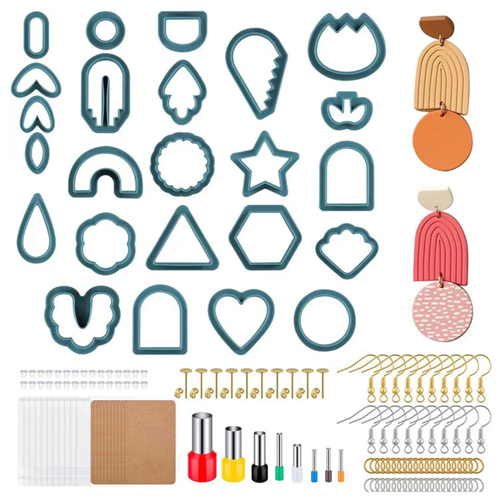 

142Pcs Polymer Clay Cutters Set Plastic Clay Earring Cutter Stainless DIY Jewelry Mold Earring Making Accessories