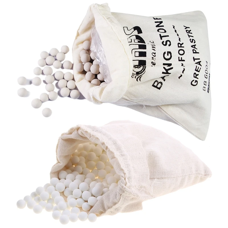 

500g Cordierite Pie Baking Beans Beads Press Stone Weights with Storage Bag High Temperature
