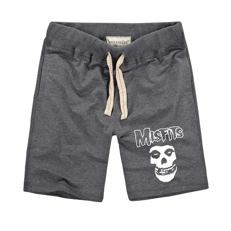 The MISFITS Shorts High Quality Summer Fashion Skull Printed Men's Casual Fitness Shorts Cotton Knit Short Pants Plus Size S-2XL 5
