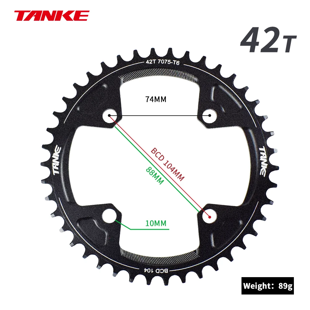 thumbnail image 2 of Shimano 8 Speed Chain YBEKI 104BCD Chainring - CNC 7075-T6 Aluminum Narrow-Wide Round Chainwheel For MTB/Road Bikes (32-52T) | Compatible With Shimano/SRAM 8-11 Speed Shimano 10 Speed Chain 2 of 13