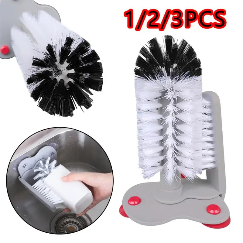 1pc Bottle Brush With Suction Cups Wall Mounted Or Sink Mounted Cup  Cleaning Brush Kitchen Gadgets Kitchen Accessories, High-quality &  Affordable