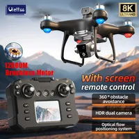 KY102 Profesional Drone With Screen Control 5G Brushless FPV 8K Dual Camera Obstacle AvoidanceFoldable Quadcopter