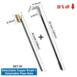 Professional Pizza Oven and Grill Cleaning Brush with 21 - inch Aluminum Handle (Long Handle Set)