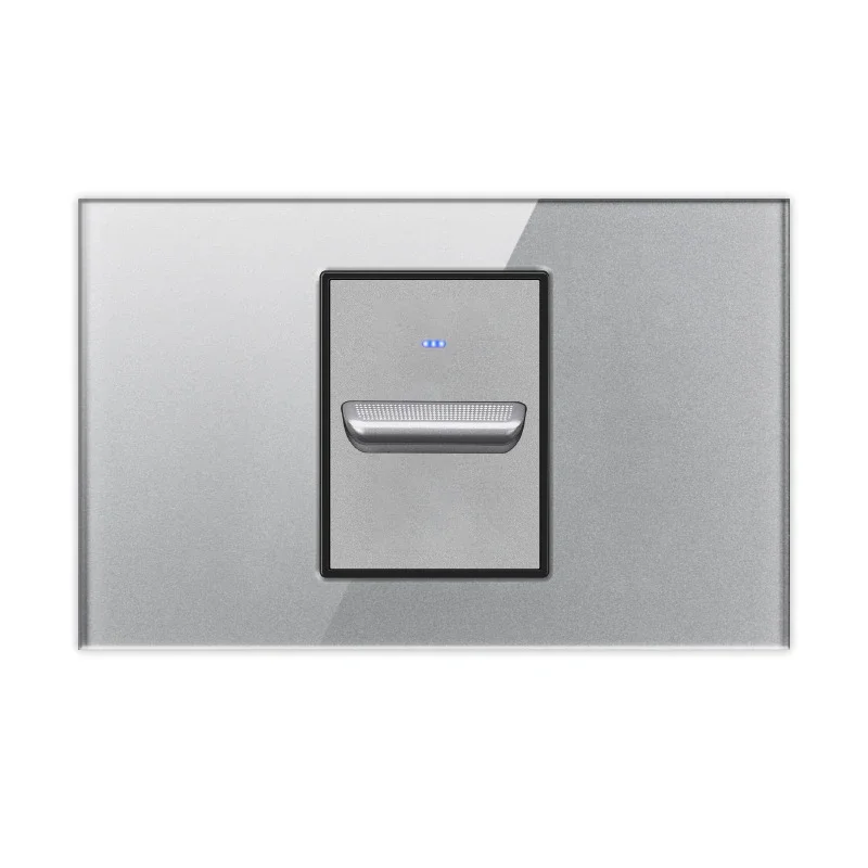 

118 Type Grey Automatic Reset Toggle Fashionable Tempered Glass Switch Socket American British European Universal Socket