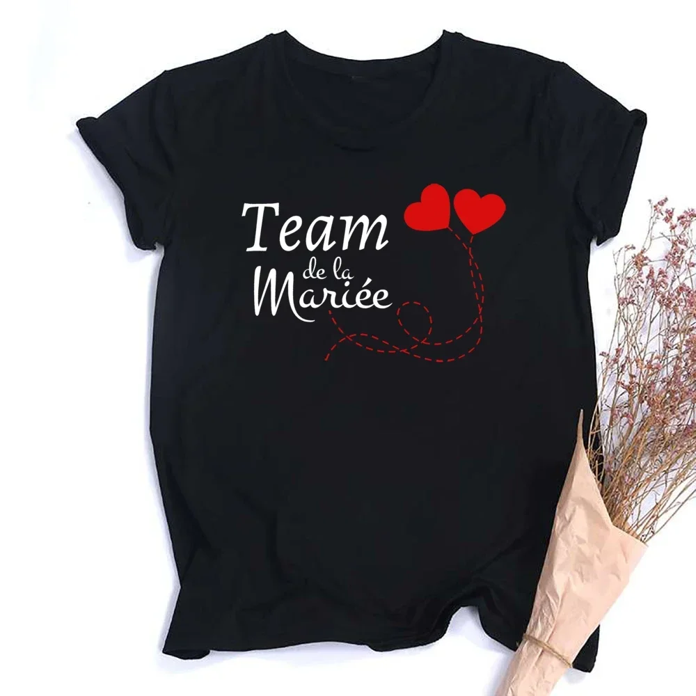 Friend Print Bachelorette Party T-shirt EVJF Team of The Bride T Shirt Outfitwedding Team Bride Witness Bridesmaid Tops Clothes 4