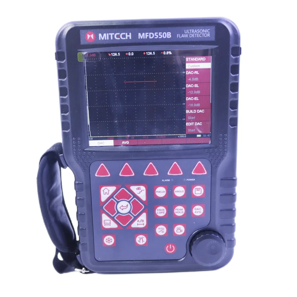 New Mitech MFD550B NDT Digital Ultrasonic Flaw Detector Range 0 to 10000mm with 4MHz Probe