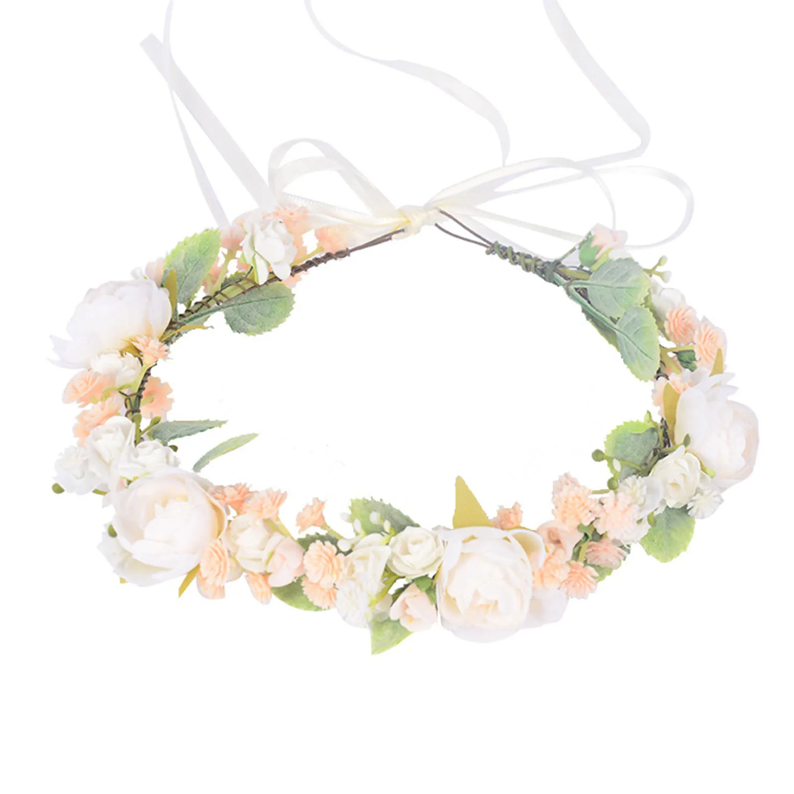 

Flower Wreath for Women Gentle Color Cloth Babysbreath Flower Wreath for Banquet Wedding Dresses Skirts