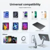 Silvery Magnetic Metal Stand - 360° Rotatable Holder for Portable Monitor, for iPad & iPhone Display Ideal for Home & Office 3