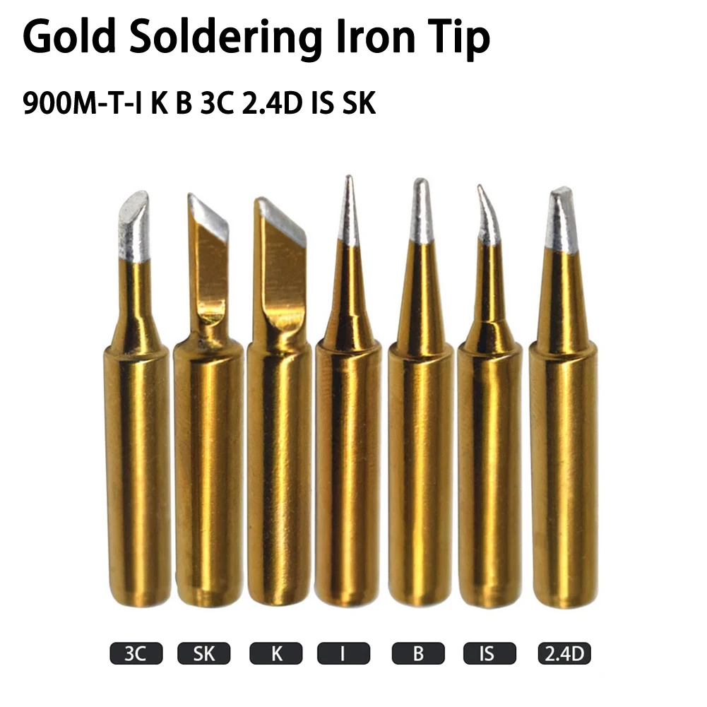 1pc Gold Color 900M-T Type Welding Tips Lead-Free Welding Solder Tip Soldering Iron Head Welding Soldering Accessories