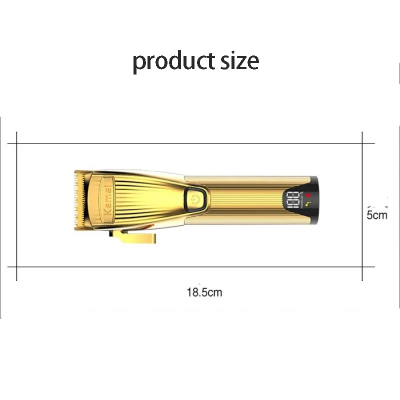 

Kemei Usb Electric Hair Clipper Lcd Digital Display Men'S Oil Head Fader Usb Rechargeable Diamond Cutter Head With Charging Base