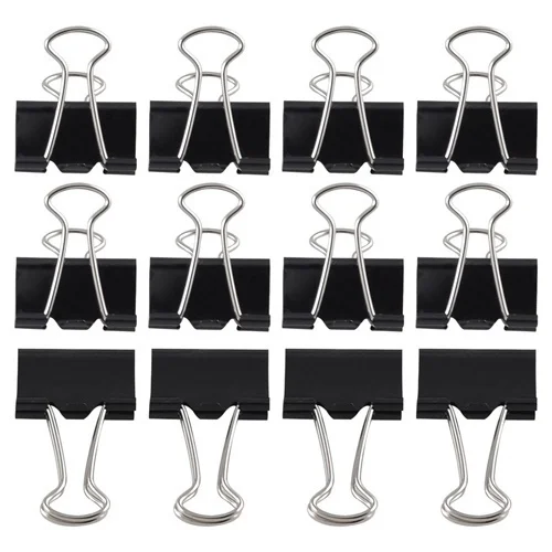 Binder Clips 20X Black Metal Binder Clips 15mm Notes Letter Paper Clip Office Supplies Binding Securing Clip Prod