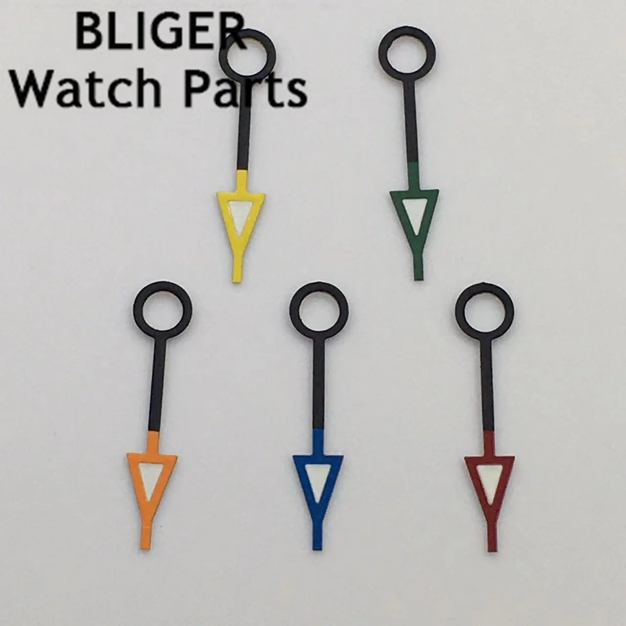 

BLIGER black blue green red orange yellow GMT watch hands green luminous fit NH34 GMT movement