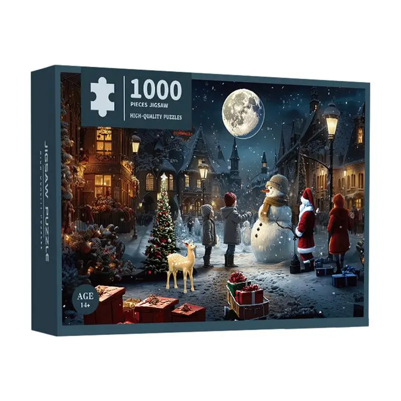 

Christmas Puzzle Advent Calendar Durable And Eco-friendly 1000 Piece Challenging Game Vintage Christmas Jigsaw Paper Puzzles