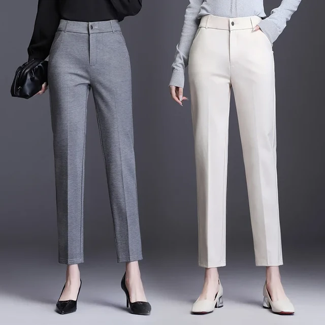 Office Wear Women Professional Pants  High Waist Women's Office Pants -  Women Pants - Aliexpress