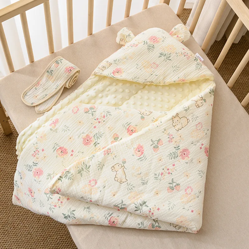 Coperta in pile per neonato per la stanza delle parto Coperta floreale morbida Forniture per bambini Primavera Autunno Coperta per asilo nido sottile calda e accogliente