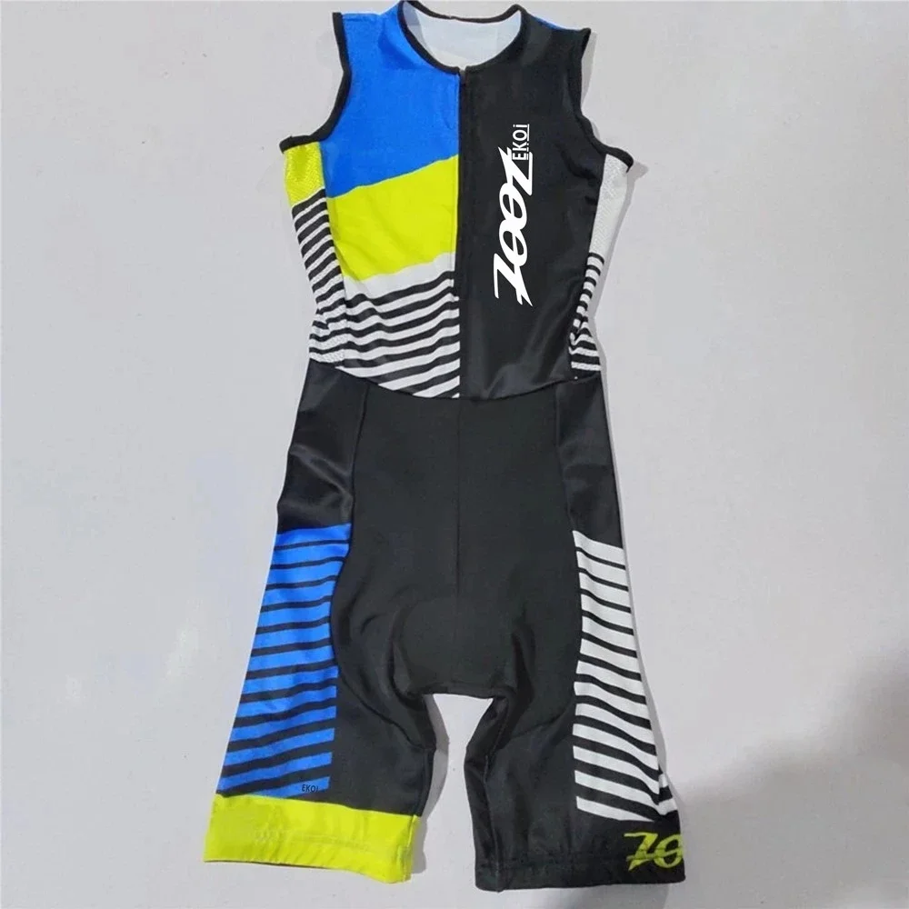 Men Cycling Jersey – Sleeveless Triathlon Cycling Wear with Breathable Shock Proof Pad