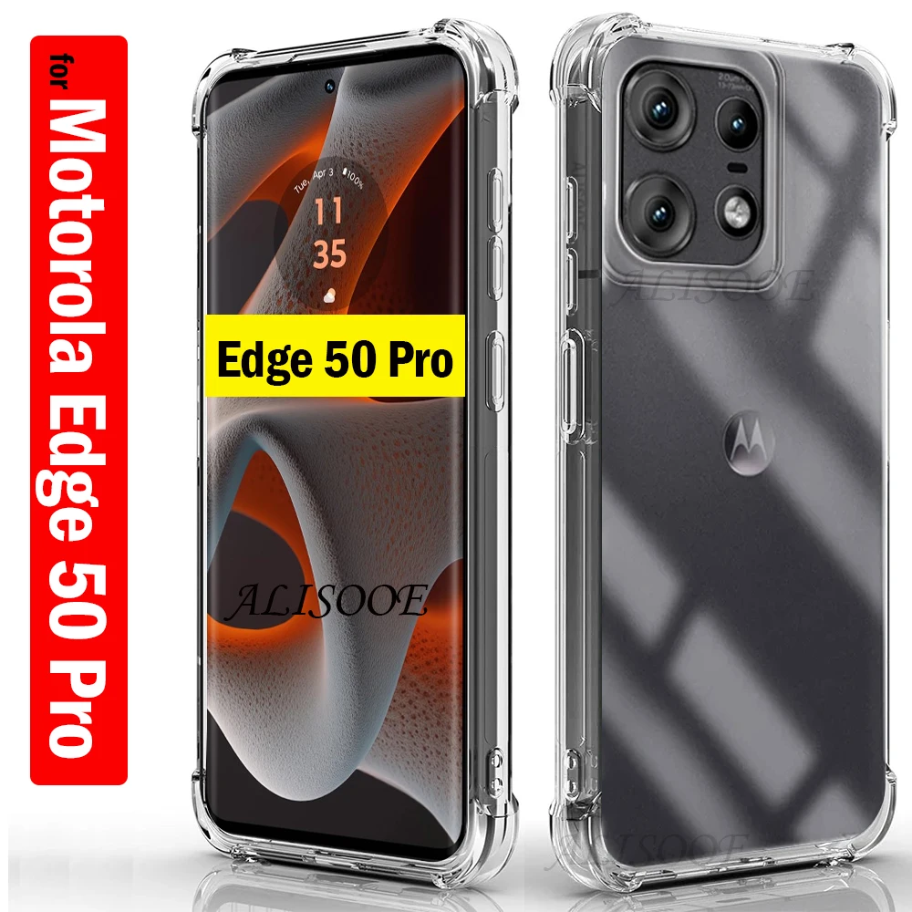 Trasparente Funda Per Motorola Edge 50 Pro 5G Custodia Ultra Sottile Hd Clear Soft Cover Antiurto Per Moto Edge 50 Pro Capa