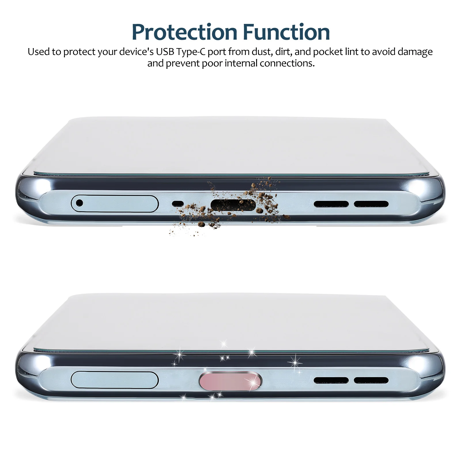 USB C 먼지 플러그 C타입 먼지 커버, 휴대폰 포트 캡 보호대, 대부분의 C타입 휴대폰과 호환 가능