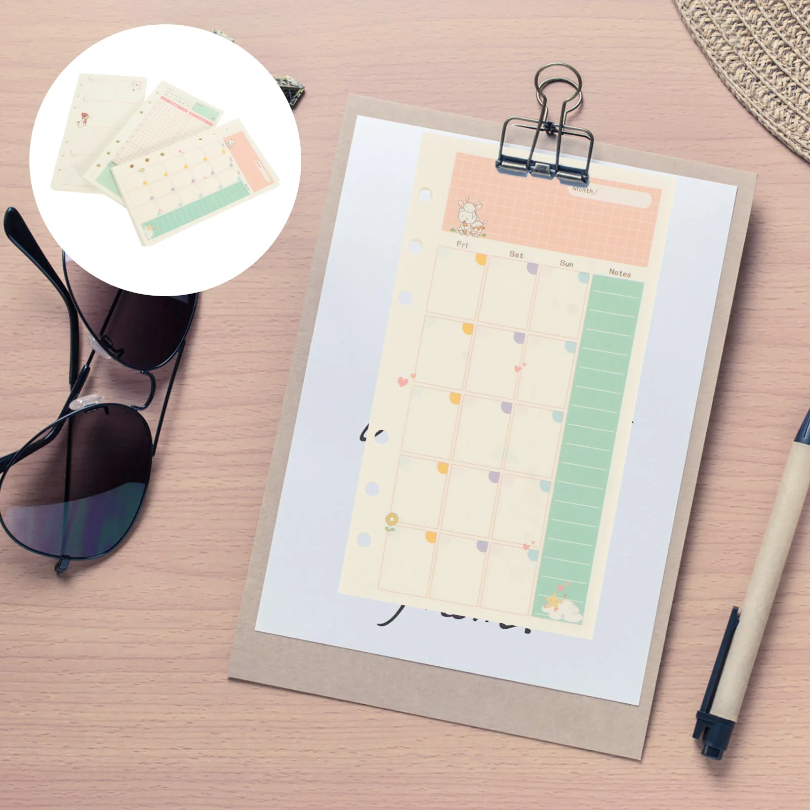 

3 Pcs Filler Paper Handbook Refill Note Pads Loose Leaf Pockets Schedule Notebook Core