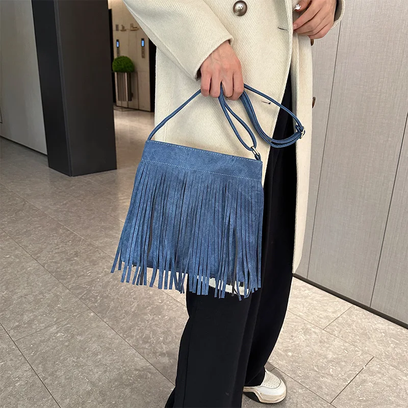 

2024 denim bag, canvas bag, student Korean version, single shoulder chest bag, large capacity crossbody dumpling bag