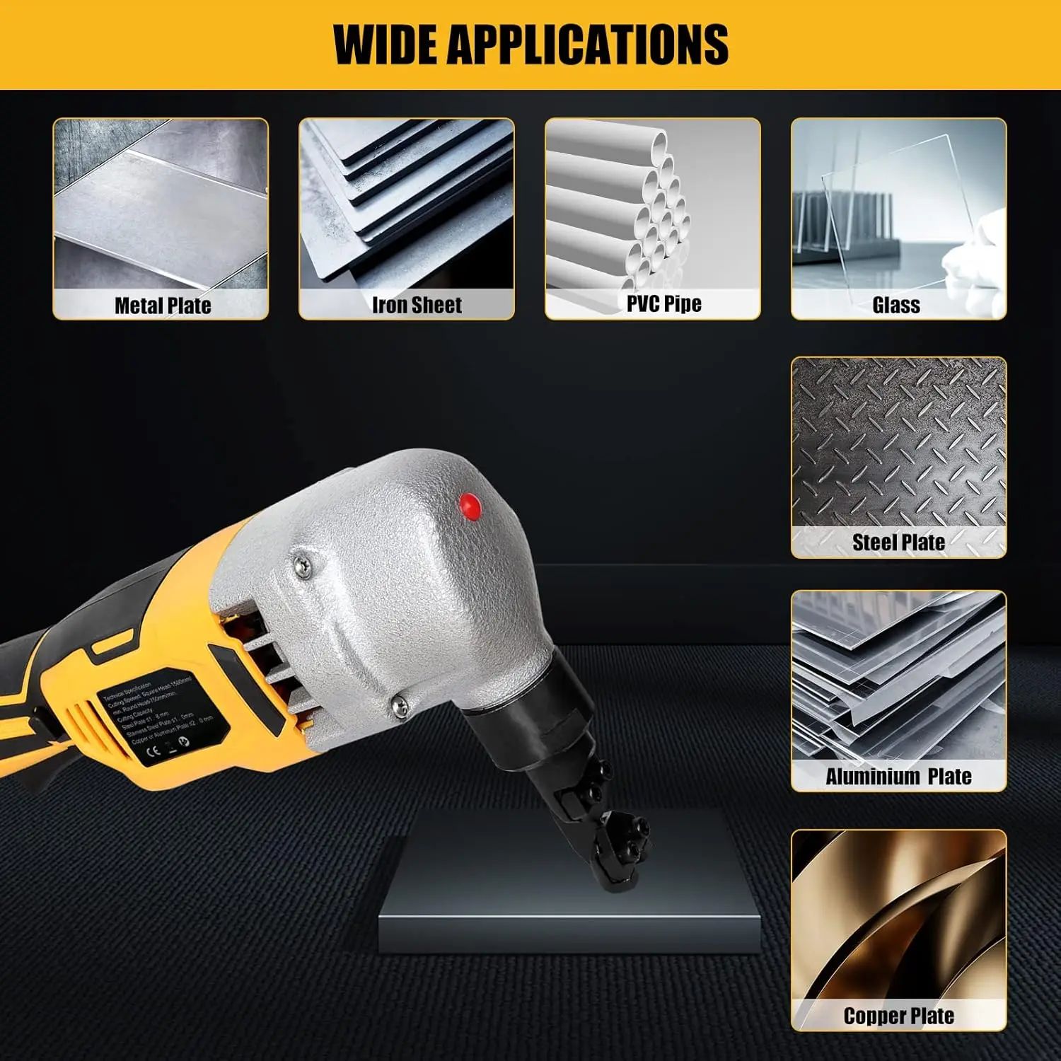 무선 브러시리스 니블러, 판금 절단기, 18게이지 금속 가위, DeWalt 20V와..