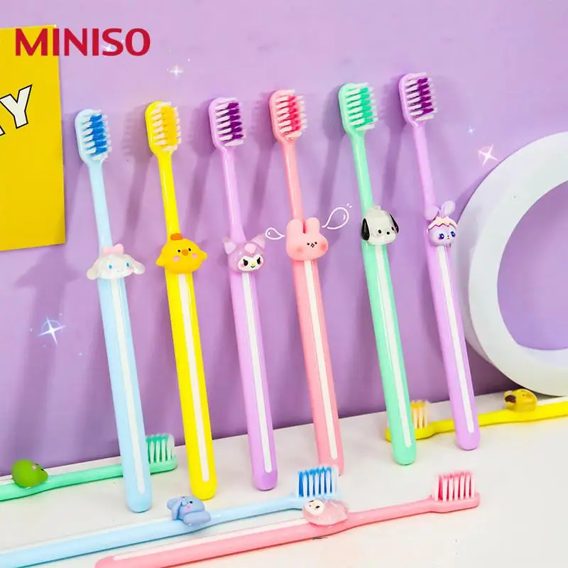 

Kawaii Sanrio Toothbrush Mymelody Kuromi Cinnamoroll Cartoon Student Adult Household Fine Hair Toothbrush Cleaning Toothguard