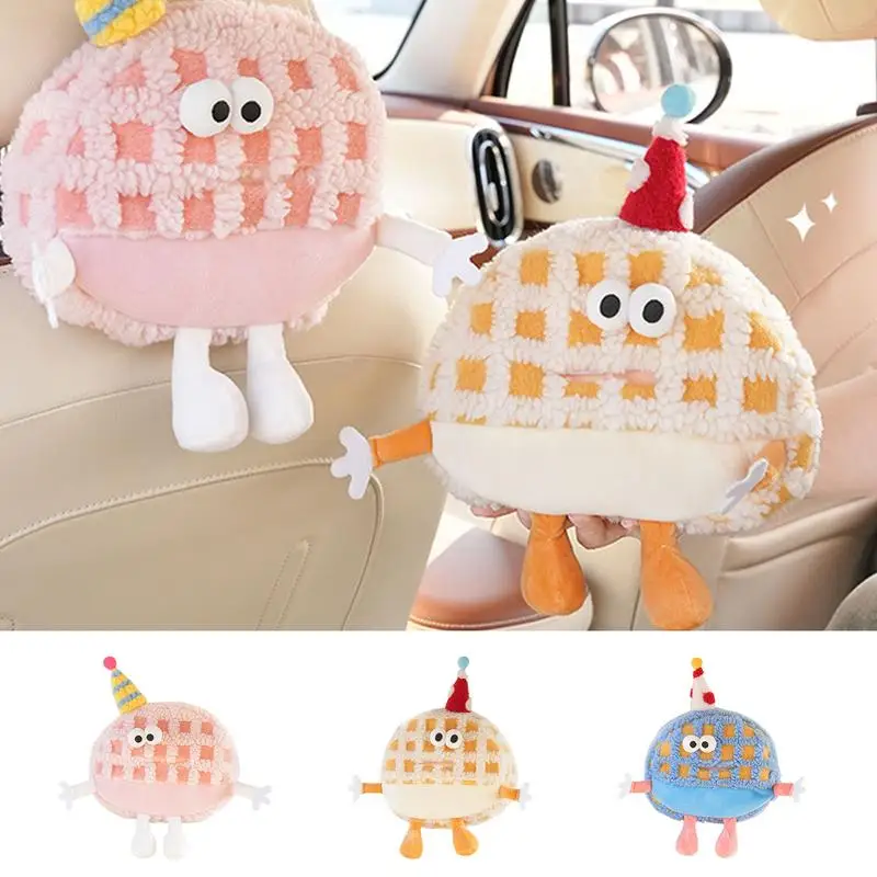 

Cartoon Car Tissue Holder Plush Tissue Box Headrest Holder Cute Napkin Tissue Paper Holder Auto Napkin Hanging Car Supplies