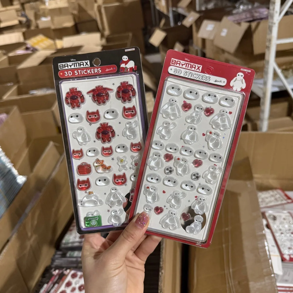 2Pcs 디즈니 Baymax 3D 릴리프 크리스탈 스티커 소년 소녀 보상 스티커 학생 Diy Ccd 전화 케이스 장식 장난감 선물