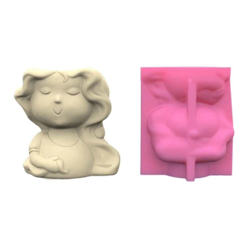

Easy to Use Flower Pots Mould Sweetheart Girl Planter Silicone Mold Succulent Vases Jewelry Crafting Mould