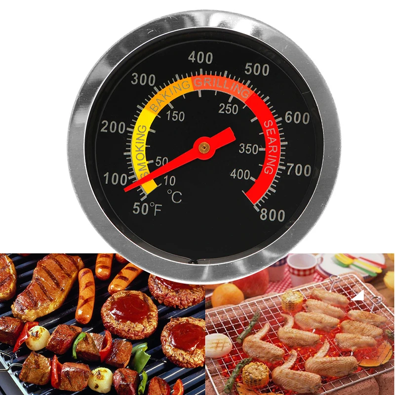 

Stainless Steel Barbecue BBQ Smoker Grill Thermometer Temperature Gauge 10-400℃ Drop Shipping