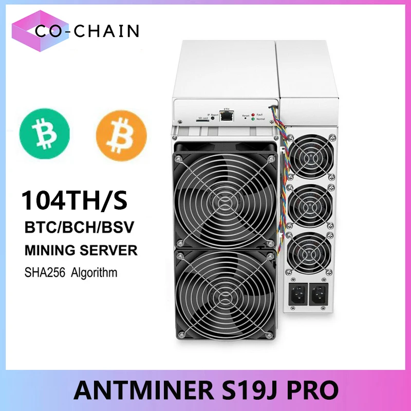 Antminer S19j Pro 104TH/s 3068W Asic Bitcoin Miner SHA-256