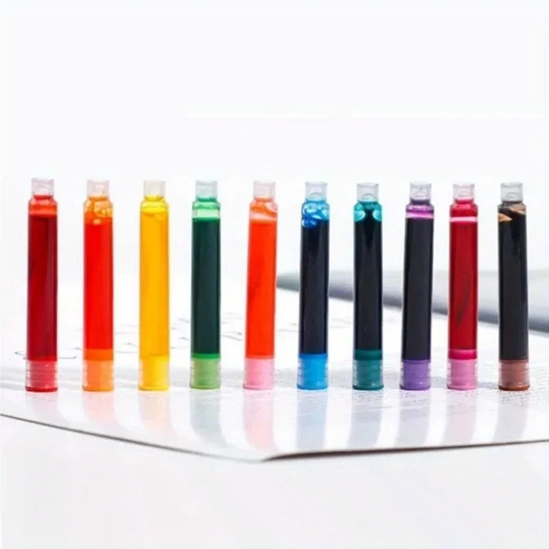 4 Boxes/40 Pieces Universal Ink Sac Refill Ink Practical Ink Cartridge Rerfill W/ Box 3.4 Mm Assorted Color for Office School 4