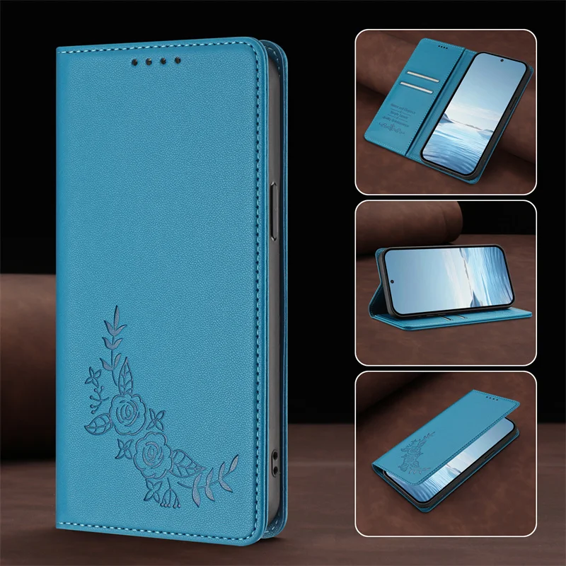 Premium Magnetic Leather Stand Wallet Case – Flip Protective Back Cover in Elegant Design