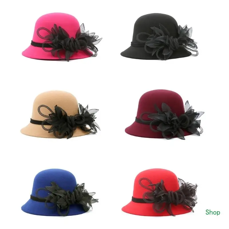 

Dropship Women Bowler Hat Delicate Flower for Tea Party Outdoor Activities for Ladies