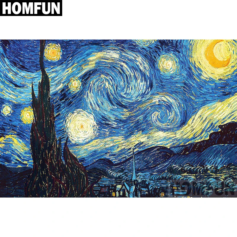 HOMFUN Full Square/Round Drill 5D DIY Diamond Painting "Starry sky" Embroidery Cross Stitch 5D Home Decor Gift A02356,diamond art painting kit,diamond painting set,diamond painting