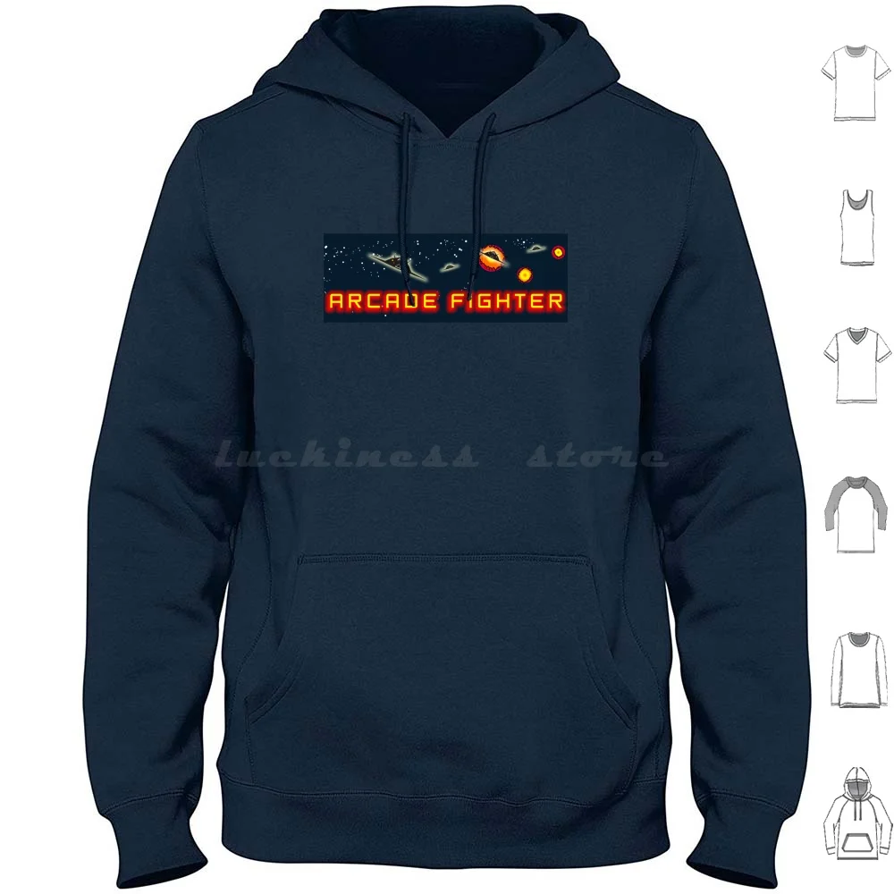 Retro Gamer Marquee Arcade Fighter Felpe Con Cappuccio Manica Lunga Retro Retrogaming Arcade Gaming Games Marquee Arcadeart Coinup