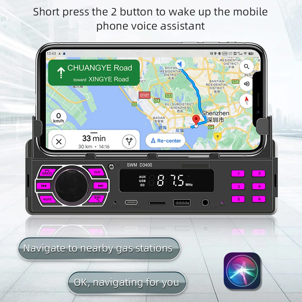 Автомобильный стереоприемник 1 DIN, Bluetooth, TF-карта, USB, AUX вход,  1din, FM-радио, один DIN, Автомобильный MP3-плеер, держатель для телефона |  AliExpress
