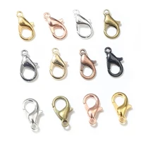 10x5mm/12x6mm/14x7mm/16x8mm  9 Colors Plated Fashion Jewelry Findings,Alloy Lobster Clasp Hooks for Necklace&Bracelet Chain DIY 1