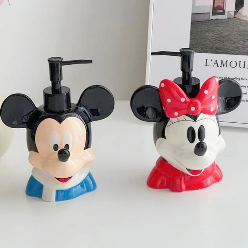 

Шампунь для ванной Kawaii Disney с Микки и Минни, ручная стирка, раздельная бутылка, милое мультяшное креативное сердце, бытовой предмет