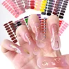 16pcs Semi-Cured UV Nail Sticker Full Cover Nail Polish Strips Lamp-solidify Fingertip Self-Adhesive Nails Gel UV Decals 1