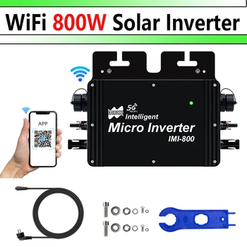 800W Intelligent Grid Tie Solar Inverter 20-50VDC Solar Panel Input WiFi Function IP65 For Residential 120VAC 230VAC Home Grid