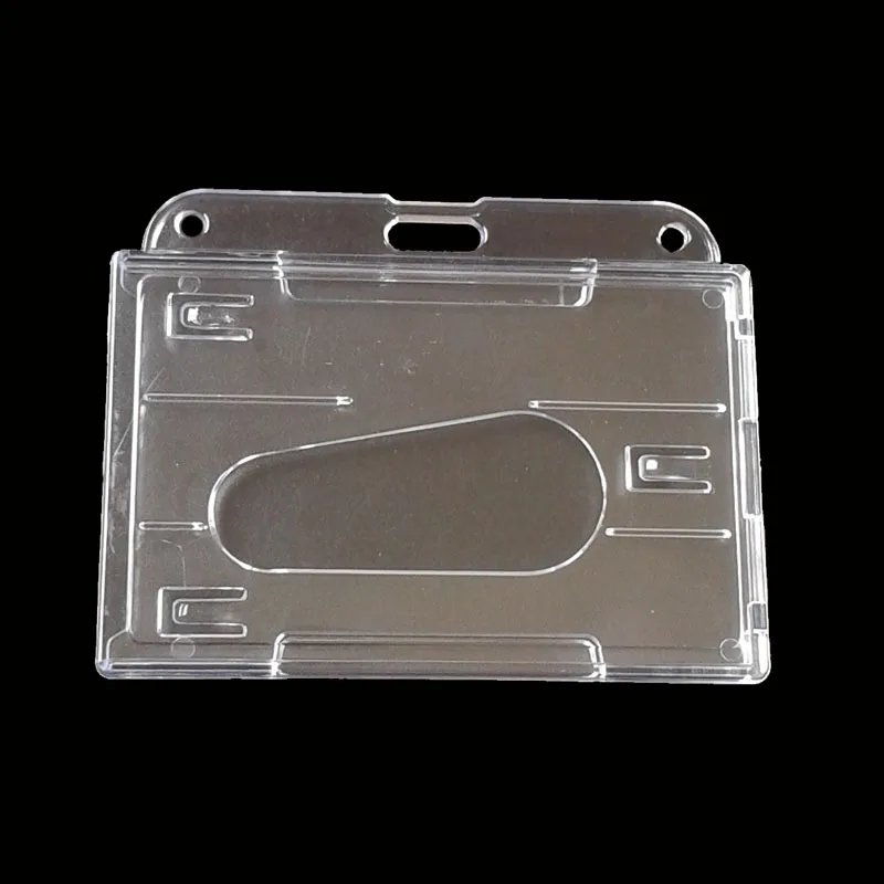 Porte-cartes Transparent En Acrylique - Lot De 2 - Pour Badges, Cartes D'identité, Transport - Housse De Protection Avec Attache - 10
