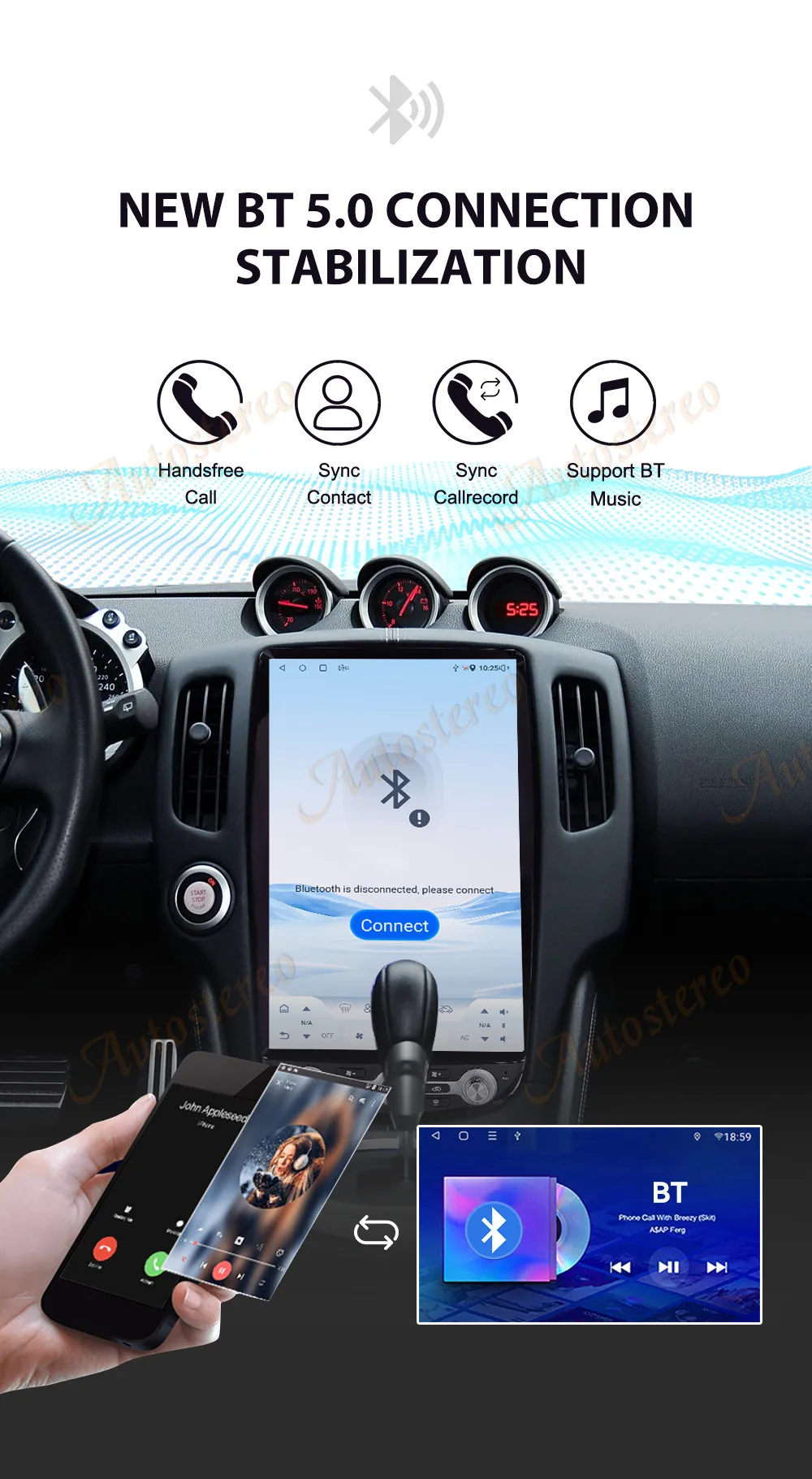 14.4 Inch Android Carplay For Nissan 370Z 2008-2019 Tesla Style Car GPS Navigati